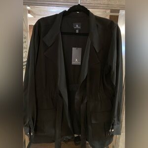 Jules and Leopold black blazer/ jacket  with waist tie and pockets NWT